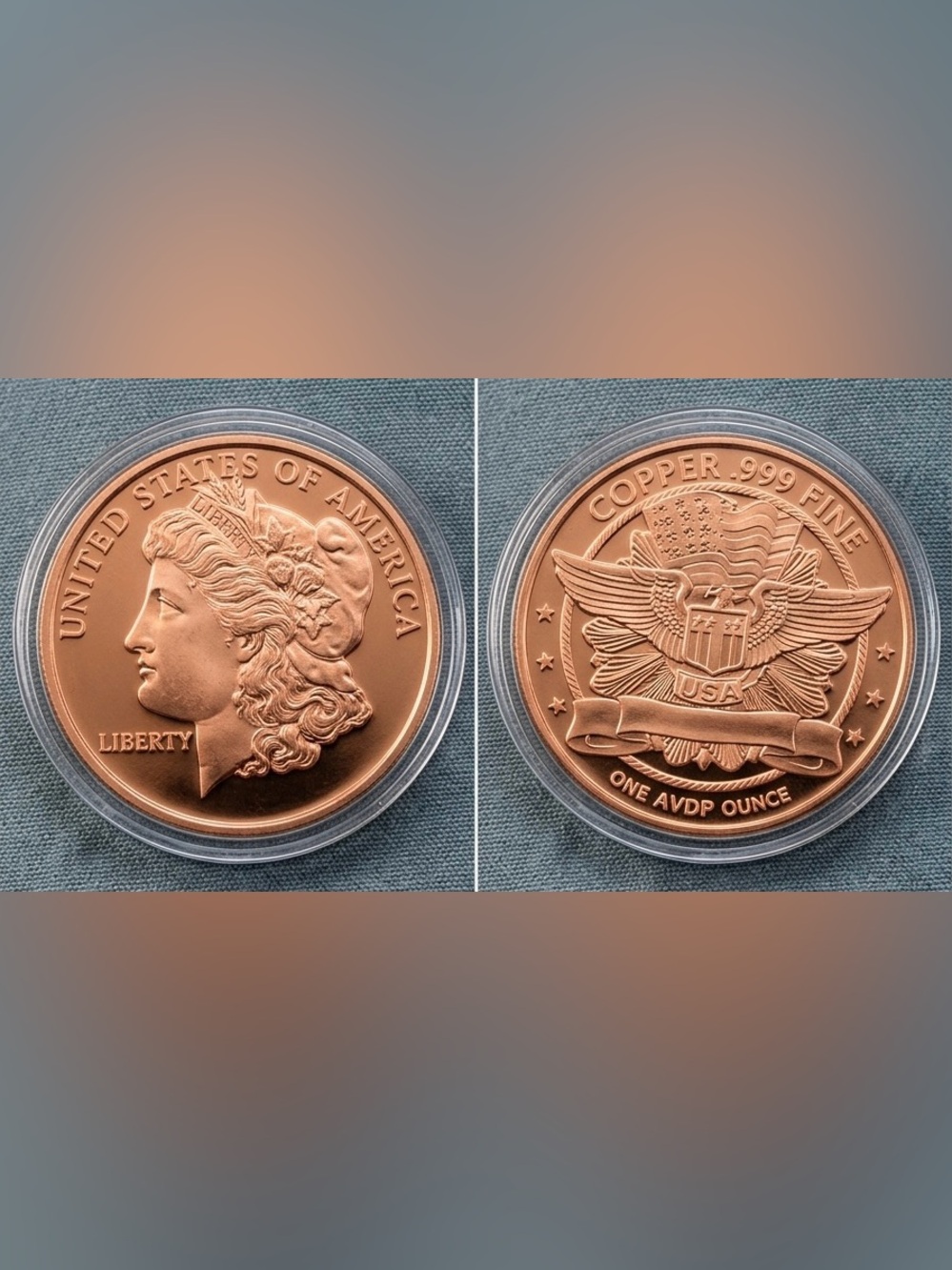 Copper Round Coin - United States Design